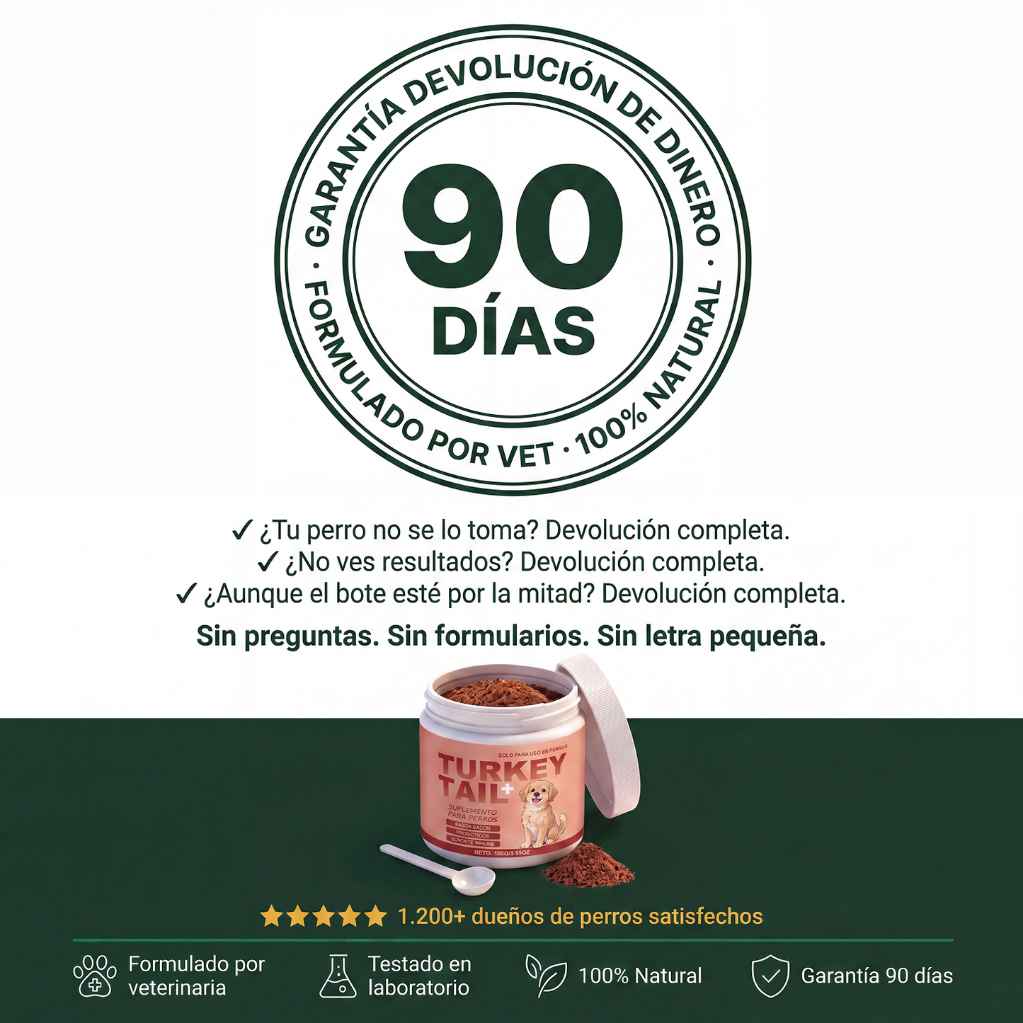 Turkey Tail Probiótico™ | Reduce los bultos de tu perro