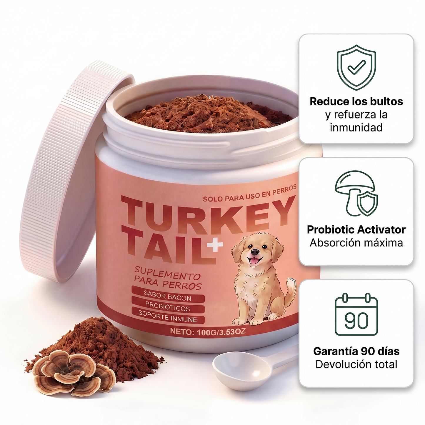 Turkey Tail Probiótico™ |  Reduce los bultos de tu perro